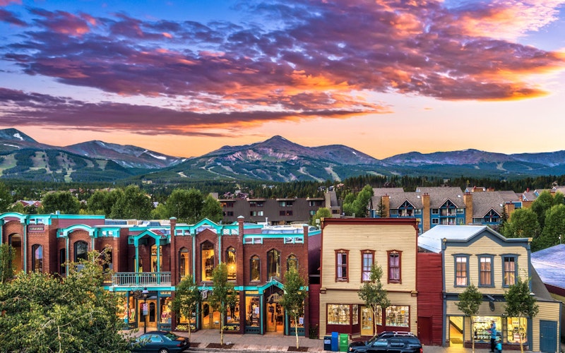 Town at Sunset in Breckenridge, CO.