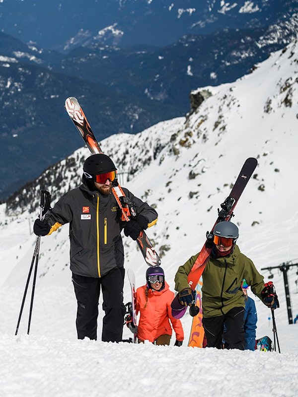 Skiers exploring Whistler Blackcomb