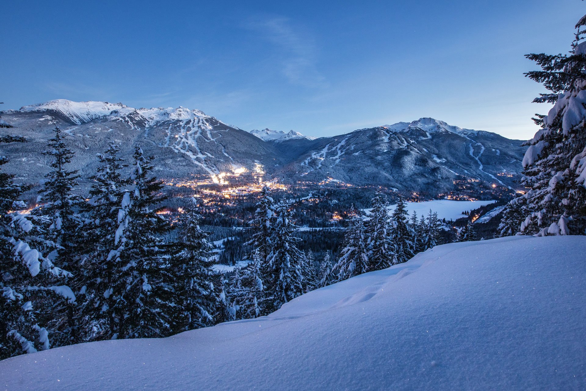 View of Whistler Blackcomb in the snow