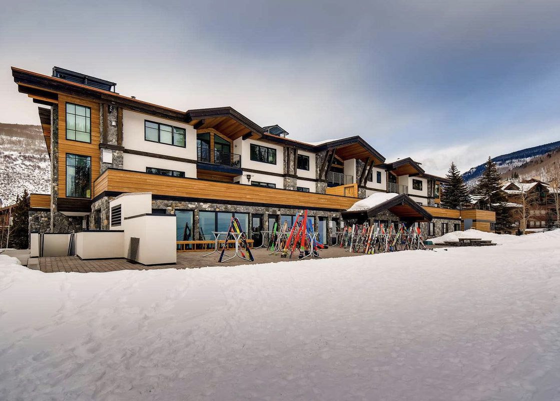Luxurious Living Area with Slope Views at Golden Peak Penthouse in Vail Village