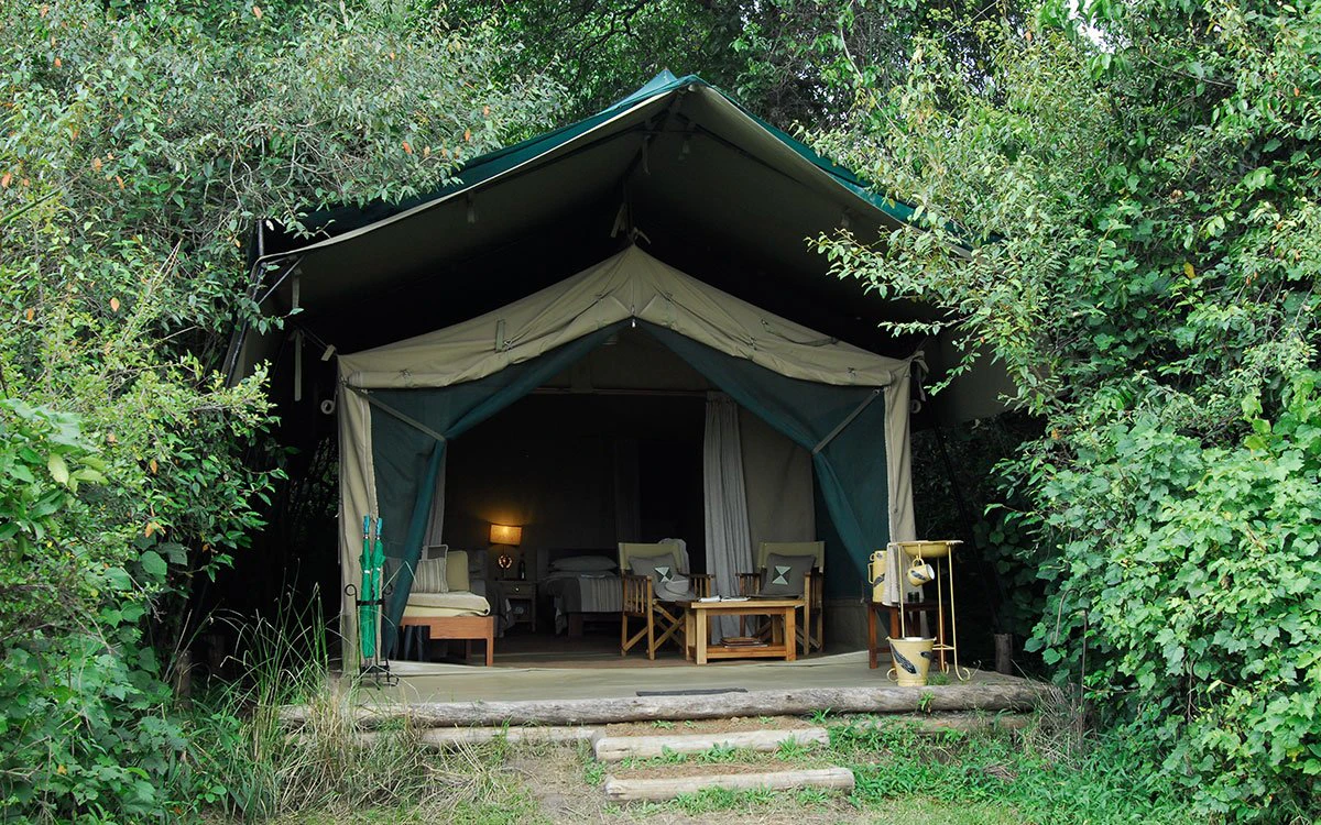 External view of the entrance to one of the tents at Rekero Camp