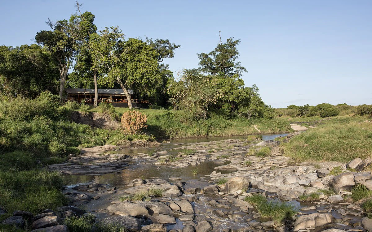 External view of the Rekero Camp with Talek River in the foreground
