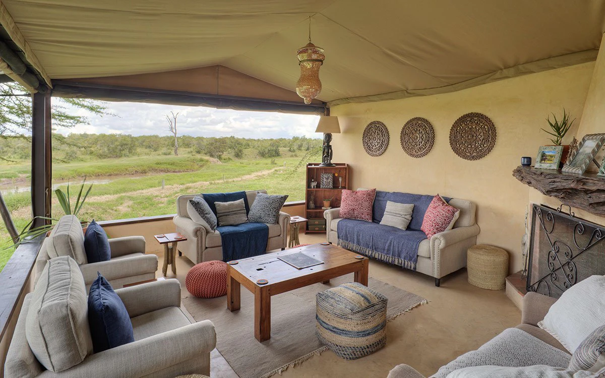 Internal image of the lounge area at Ol Pejeta