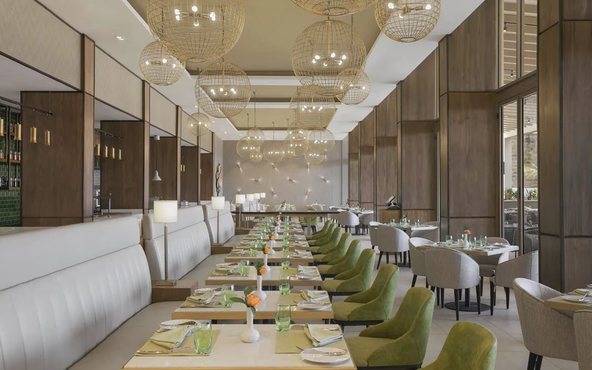 The large dining area inside the Marketplace restaurant at Four Points by Sheraton