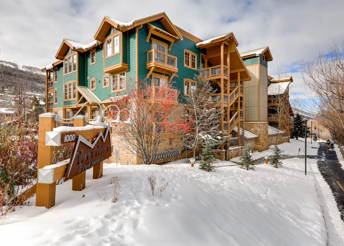 External shot of a luxury condominium complex in Park City.