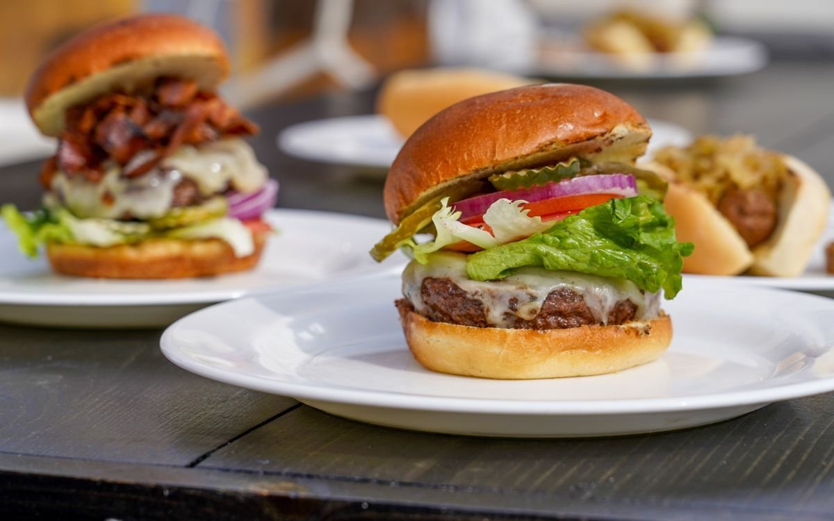 A deliciously prepared burger from Burgers & Bourbon in Deer Valley.