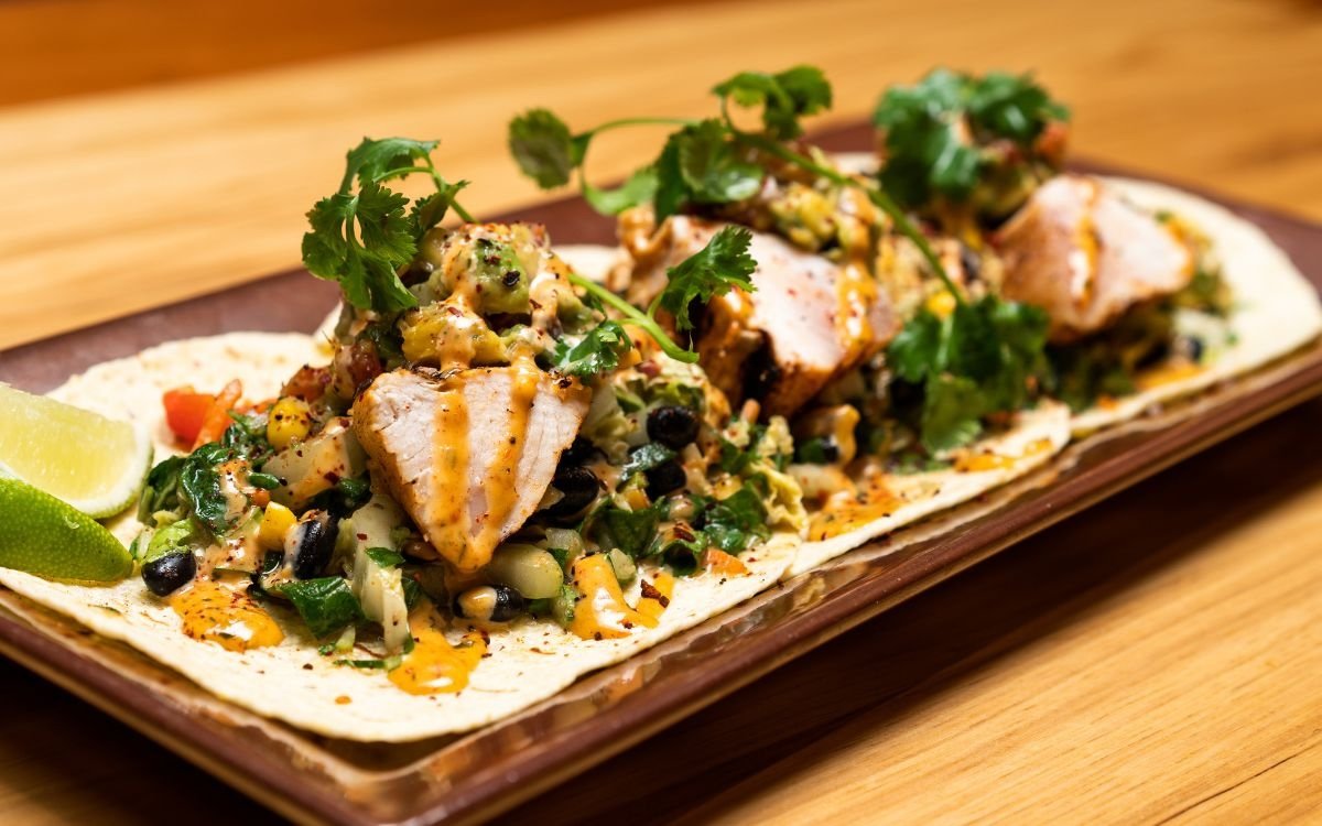 Freshly prepared chicken tacos from Deer Valley’s Royal Street Cafe.