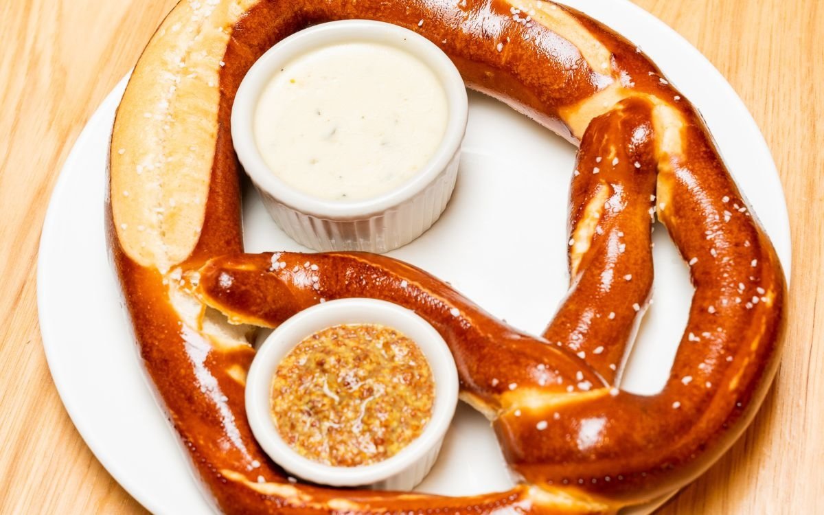 A freshly baked pretzel from The Deer Valley Cafe.
