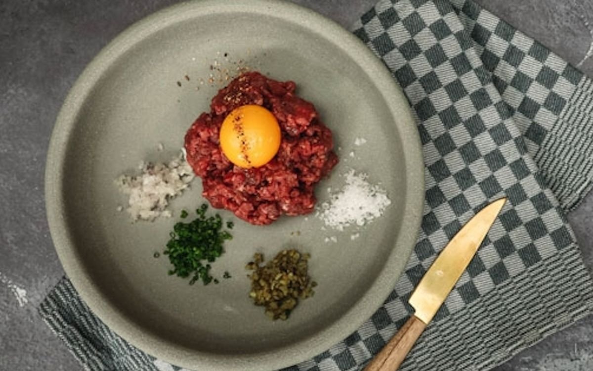 A classic steak tartar at Rime - Deer Valley’s only slope-side raw bar.