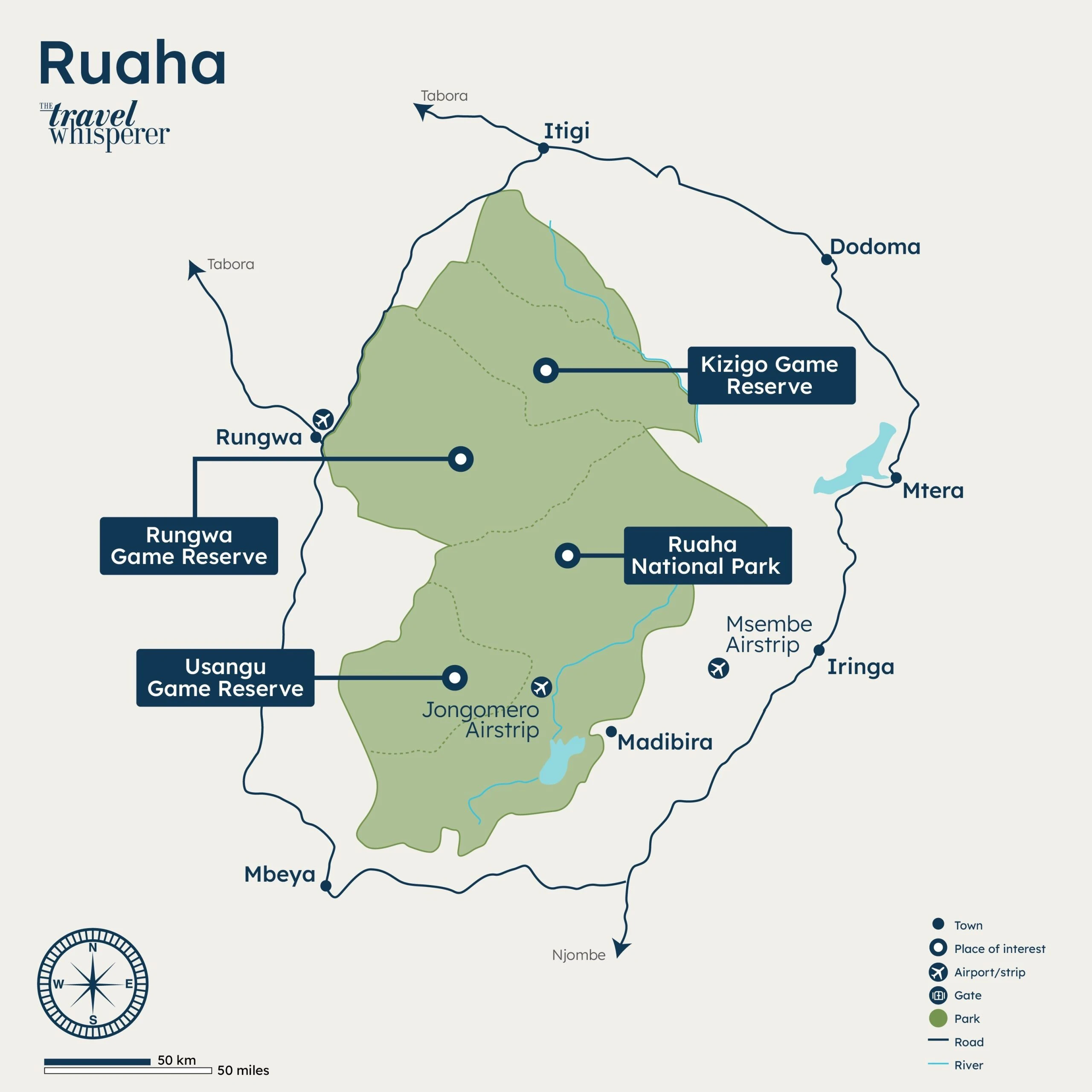 Tanzania-ruaha-map