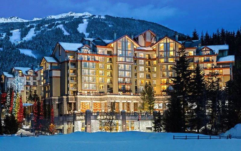 The Westin Resort & Spa Whistler ski-in/ski-out hotel near Whistler Village Gondola with mountain views.
