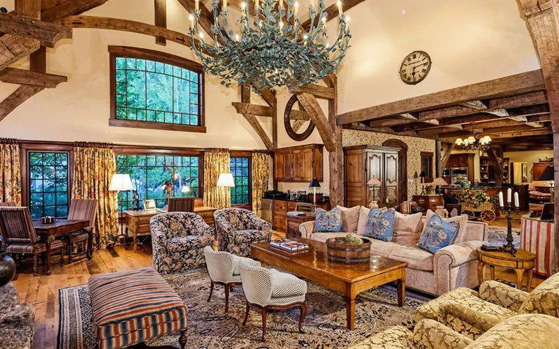 Spruce Heights Snowmass ski-in/ski-out luxury home with rustic interior and large gathering spaces.