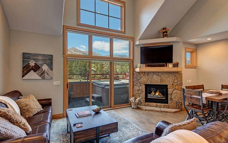 Cosy interior at Park Avenue Lofts, centrally located Breckenridge Condos near Main Street and the Quicksilver Lift